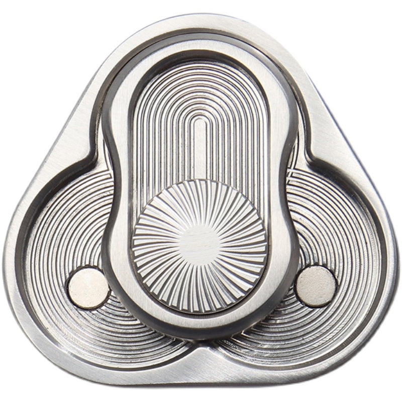 Stainless Steel Rotary Push Card Fidget Toy | Premium Silver EDC