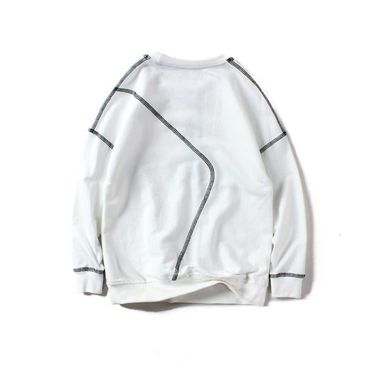 Children's Contrast Stitch Knit Sweater | Boys Round Neck Pullover Jumper