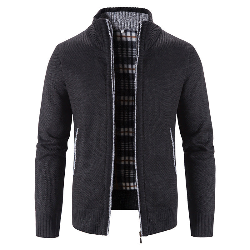 Men's Standing Collar Cardigan Sweater | Stretch Fit | JParker