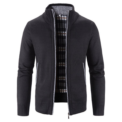 Men's Standing Collar Cardigan Sweater | Stretch Fit | JParker