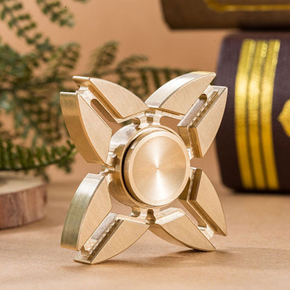 Triangular Brass Fingertip Spinning Top Decompression Toy