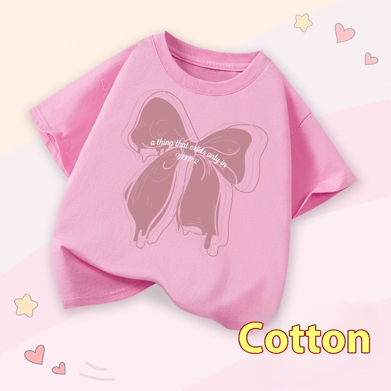 Girls Cartoon Print Short Sleeve Cotton T-Shirt – 14 Designs