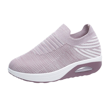 Women's Mesh Wedge Heel Trainers | Breathable Colour Block Shoes
