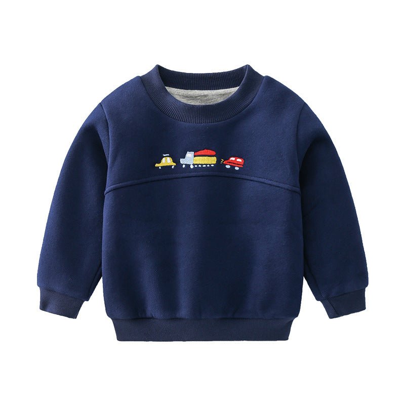 Children's Cartoon Car Knit Sweater | Kids Cotton Pullover