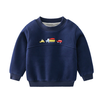Children's Cartoon Car Knit Sweater | Kids Cotton Pullover