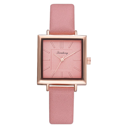 Women's Square Bracelet Quartz Watch | Crystal Leather Strap Dress Watch in 7 Colours