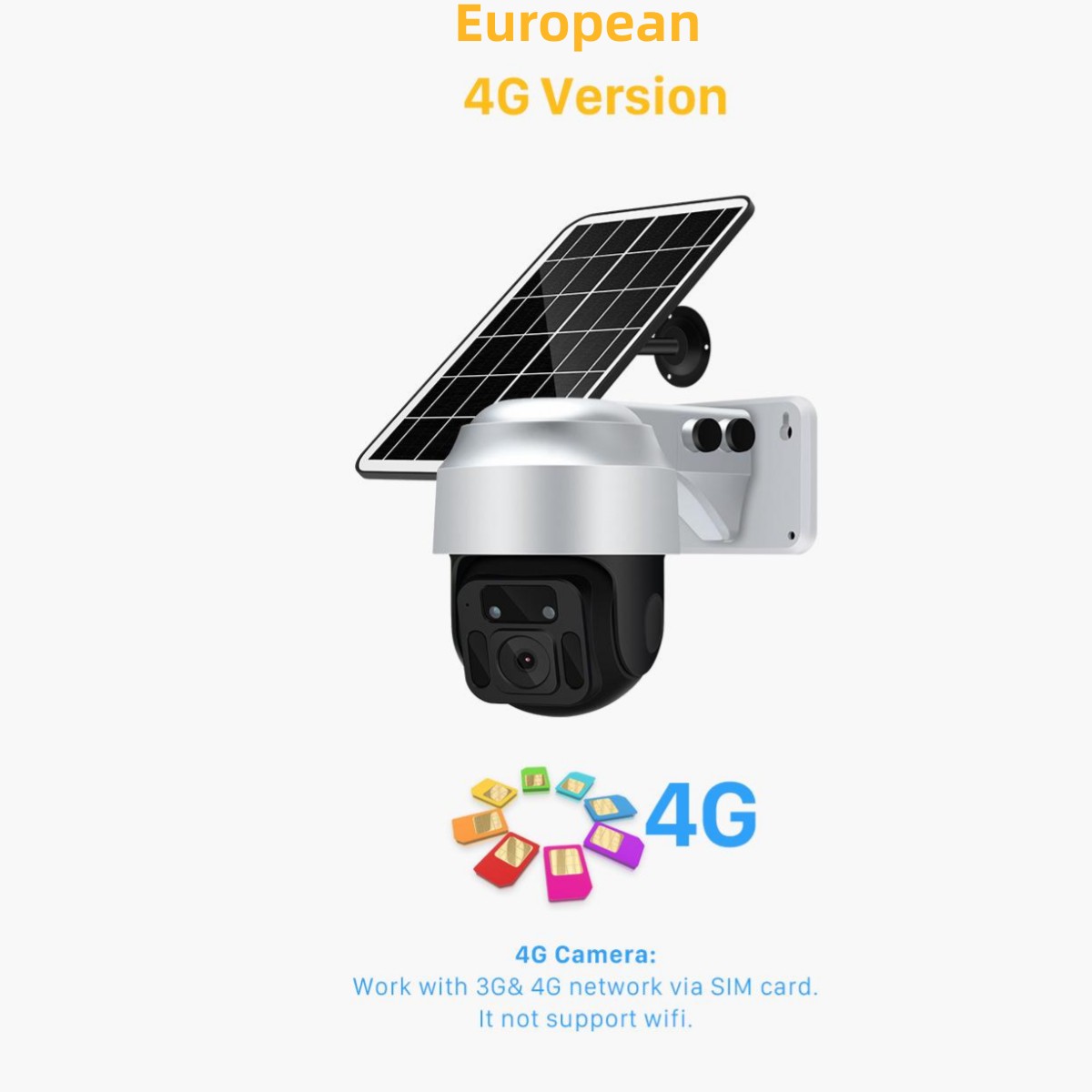 Solar Powered Outdoor WiFi / 4G Dome Security Camera 1080P