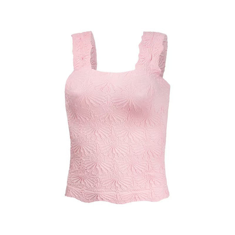 Women's Pleated Square-Neck Camisole Top