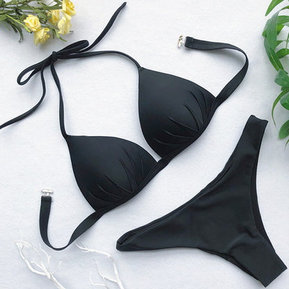 Women's Halter Neck One-Piece Swimsuit | Built-In Bra Pad