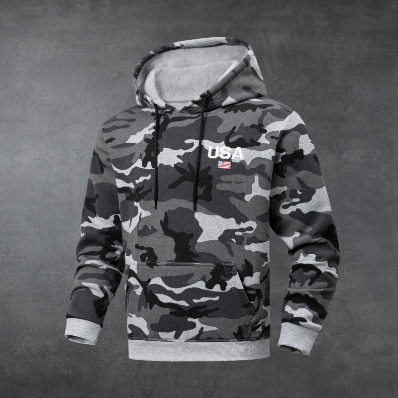 Men's Camo Print Pullover Hoodie | Heavyweight Casual Sweatshirt S–2XL
