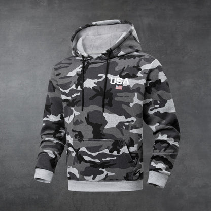 Men's Camo Print Pullover Hoodie | Heavyweight Casual Sweatshirt S–2XL