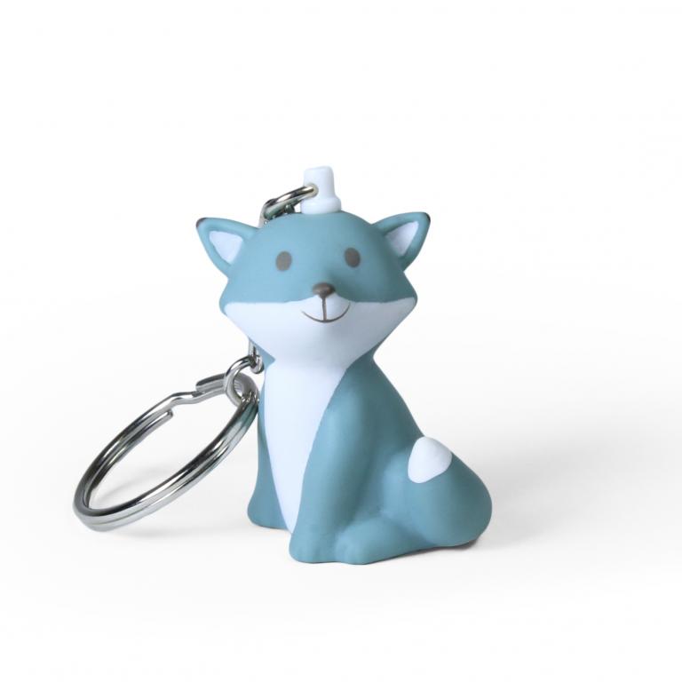 3D Cartoon Fox Keychain | Purple, Blue & Grey