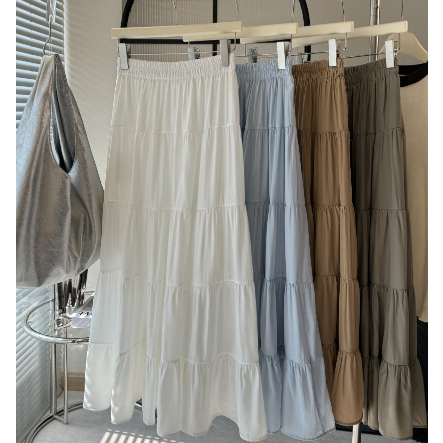 Women's High Waist A-Line Midi Skirt