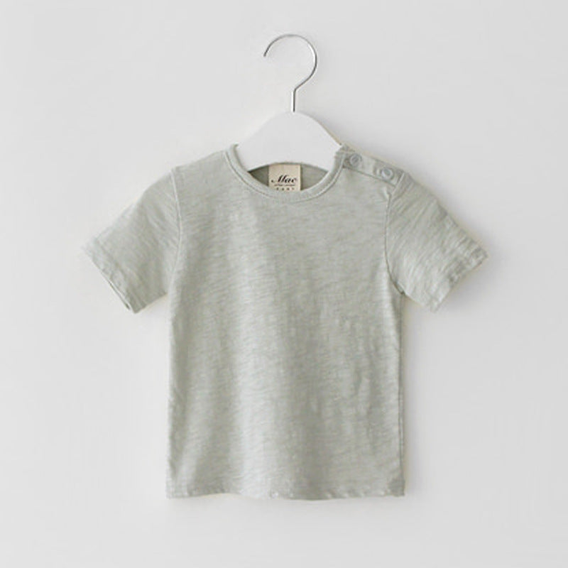 Baby Cotton Plain Short Sleeve T-Shirt – Soft Moisture-Wicking Top
