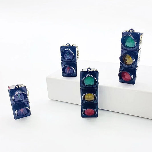 Mini Traffic Light Keychain | Novelty Plastic Pendant | 2 Designs