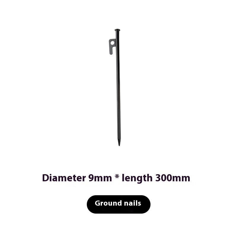 30cm Steel Tent Pegs – Heavy-Duty Camping Ground Stakes Black