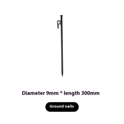 30cm Steel Tent Pegs – Heavy-Duty Camping Ground Stakes Black