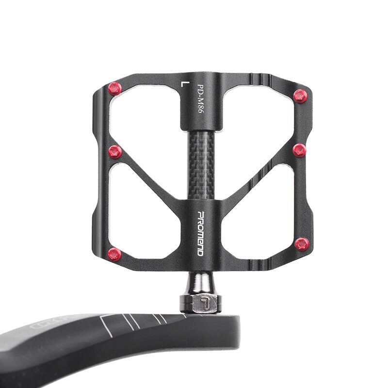 Aluminium-Magnesium Carbon Bearing Bicycle Pedals – M86C MTB & R87C Road Black, Red & Silver