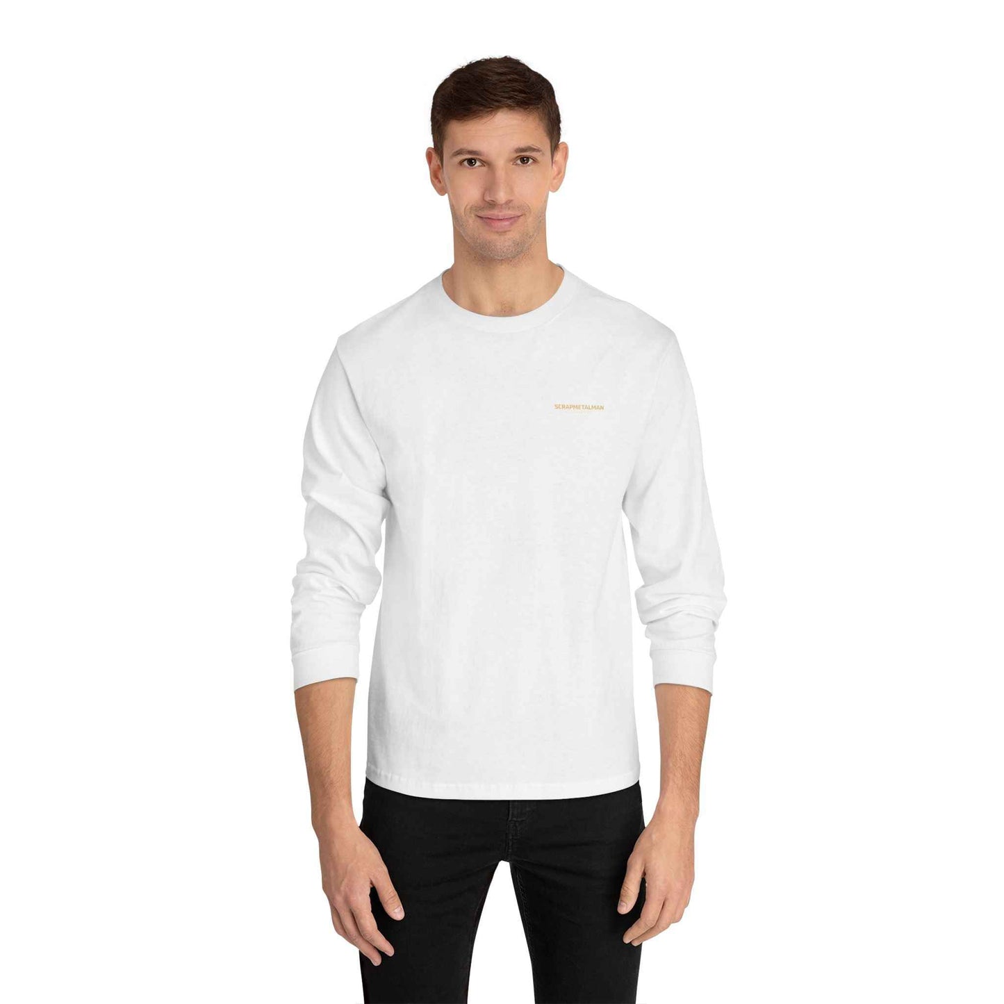 'Good Vibes Only' Long Sleeve Tee – Minimalist White & Gold Unisex Top