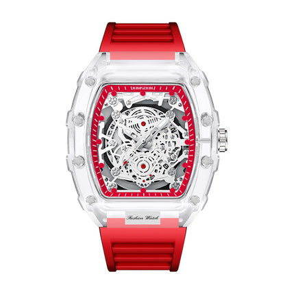 Men's Transparent Quartz Watch | 6 Colours | Matching Dial & Strap