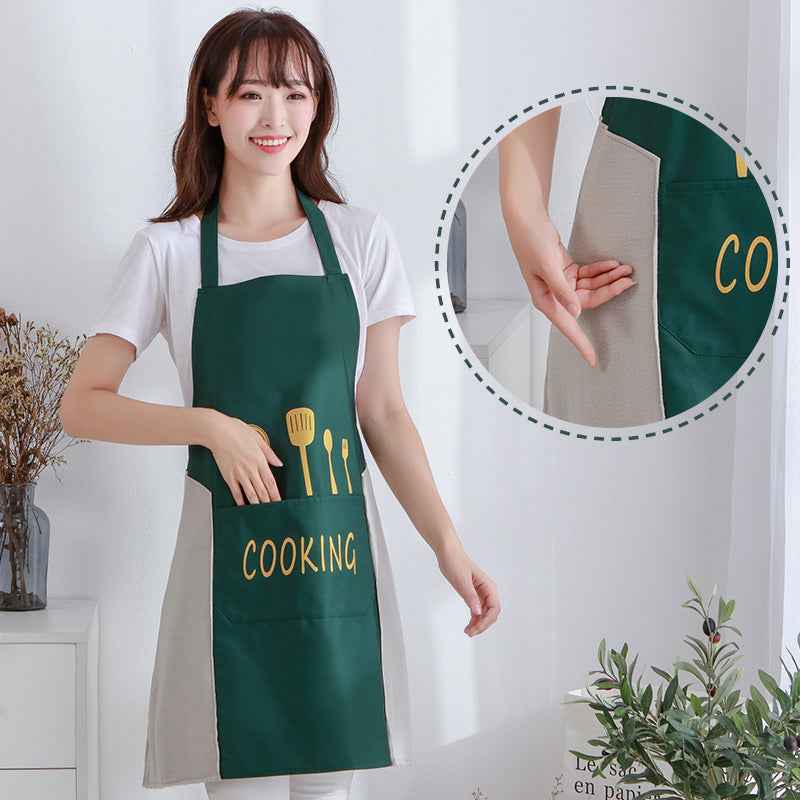 Waterproof Sleeveless Kitchen Apron – Coral Velvet Lined Cooking Apron