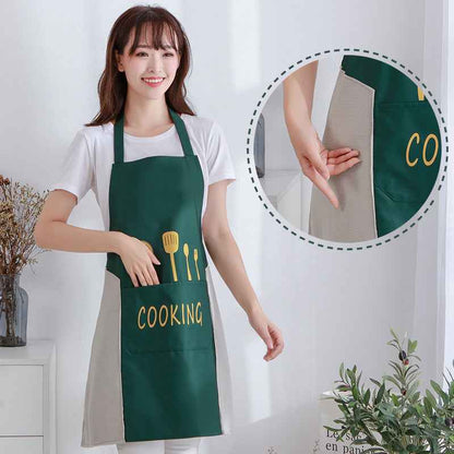 Waterproof Sleeveless Kitchen Apron – Coral Velvet Lined Cooking Apron