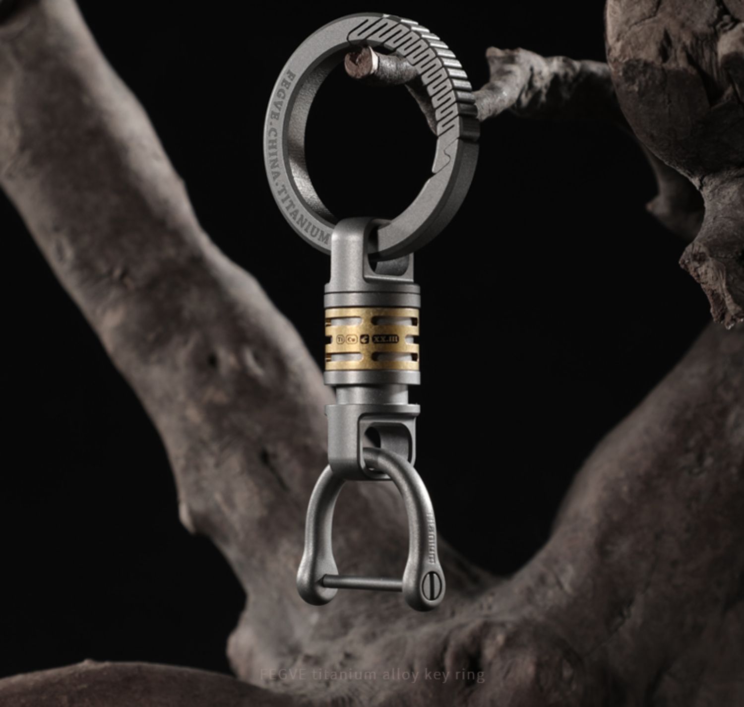 Titanium & Copper Quick-Release Swivel Keychain