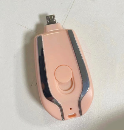 1,500mAh Keychain Emergency Power Bank – Waterproof Carabiner Charger iPhone USB-C Android