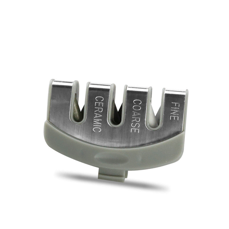 Knife Sharpener — Pull-Through Whetstone Sharpener with Tungsten Steel & Diamond Rods