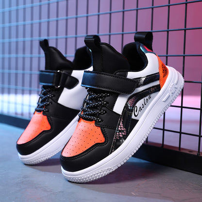 Children's Velcro Skate Trainers | Breathable Synthetic Leather Sneakers