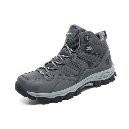 Low-Top Outdoor Hiking Trainers - Flannel Upper Lace-Up Trail Shoes