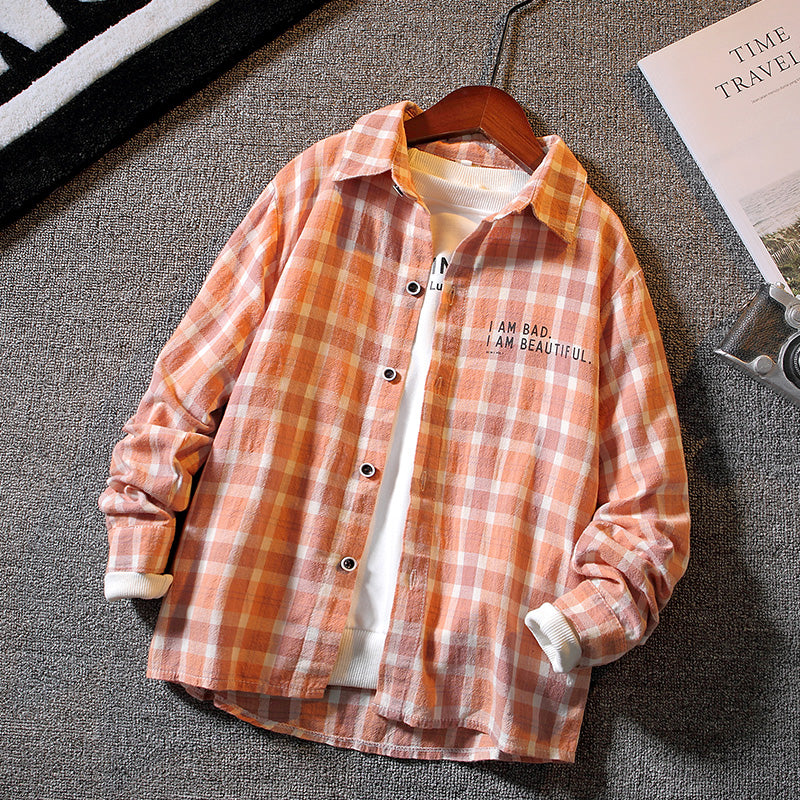 Boys' Long Sleeve Plaid Shirt | Soft Cotton, Smart Casual