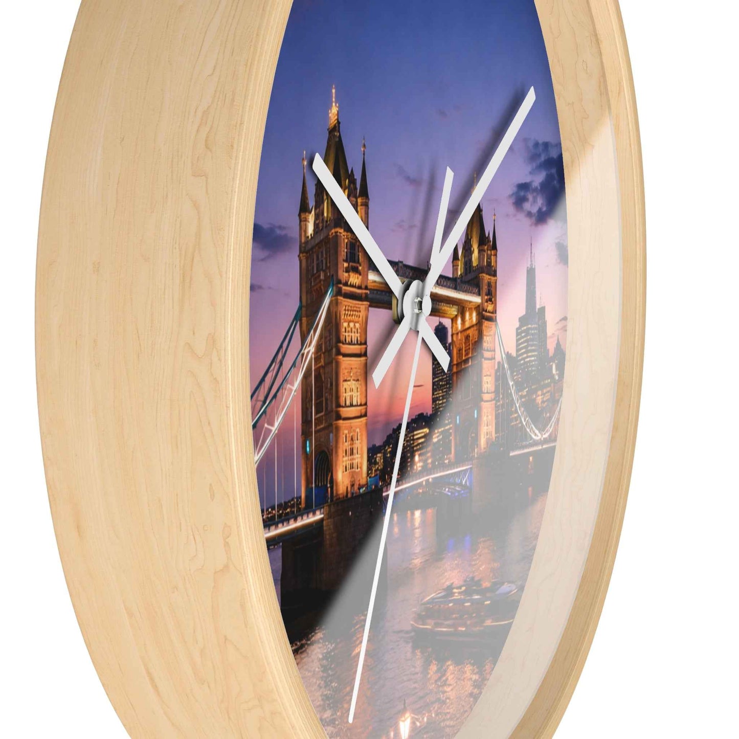 London Tower Bridge Wall Clock – Nighttime Cityscape Decorative Timepiece