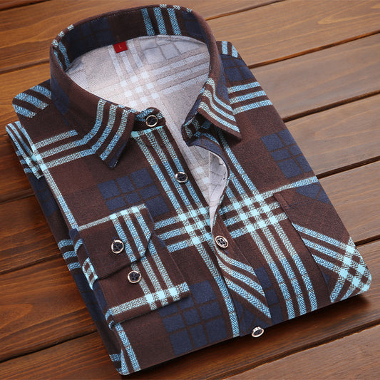 Men's Plaid Long Sleeve Shirt | Slim Fit Business Casual