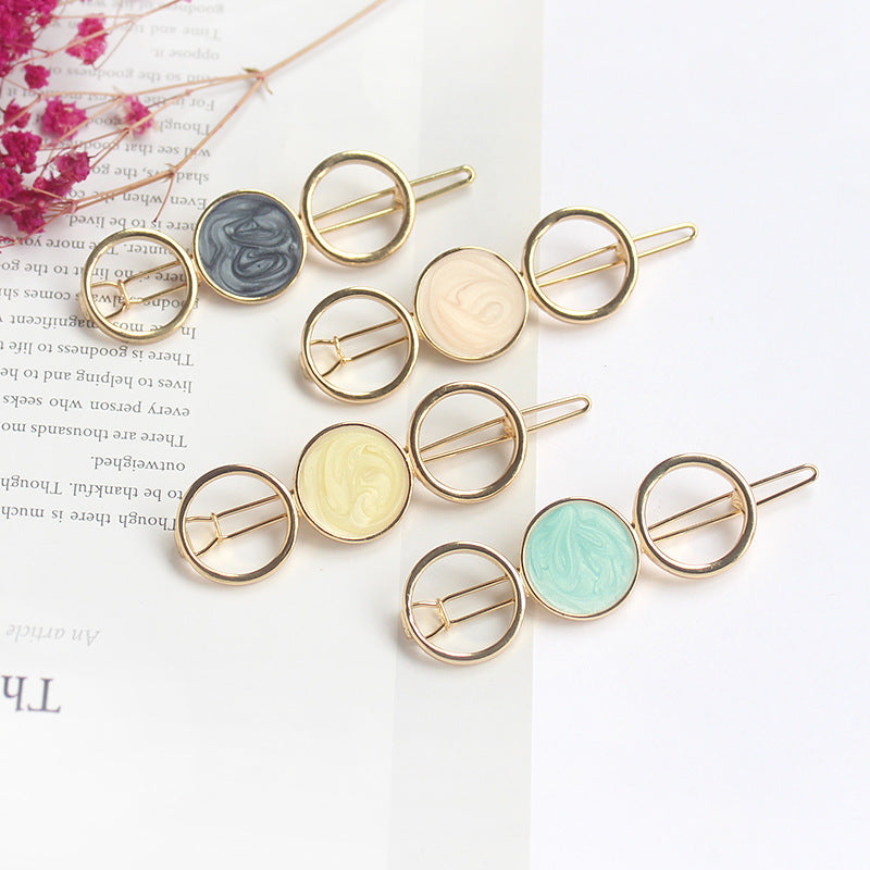 Geometric Opal Crystal Hairpin – Korean Style Silver-Plated | 4 Colours