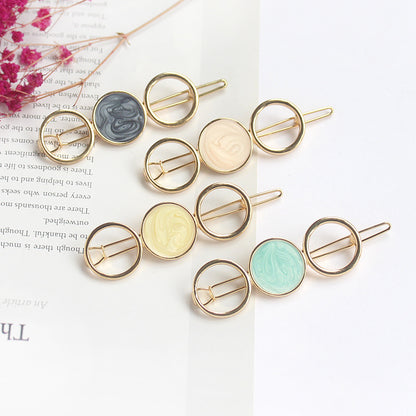 Geometric Opal Crystal Hairpin – Korean Style Silver-Plated | 4 Colours
