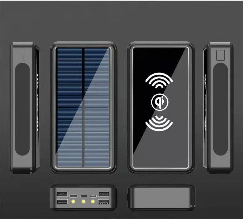 Outdoor Solar Power Bank – Wireless & Fast Charging 50000mAh, 80000mAh & 100000mAh with Flashlight