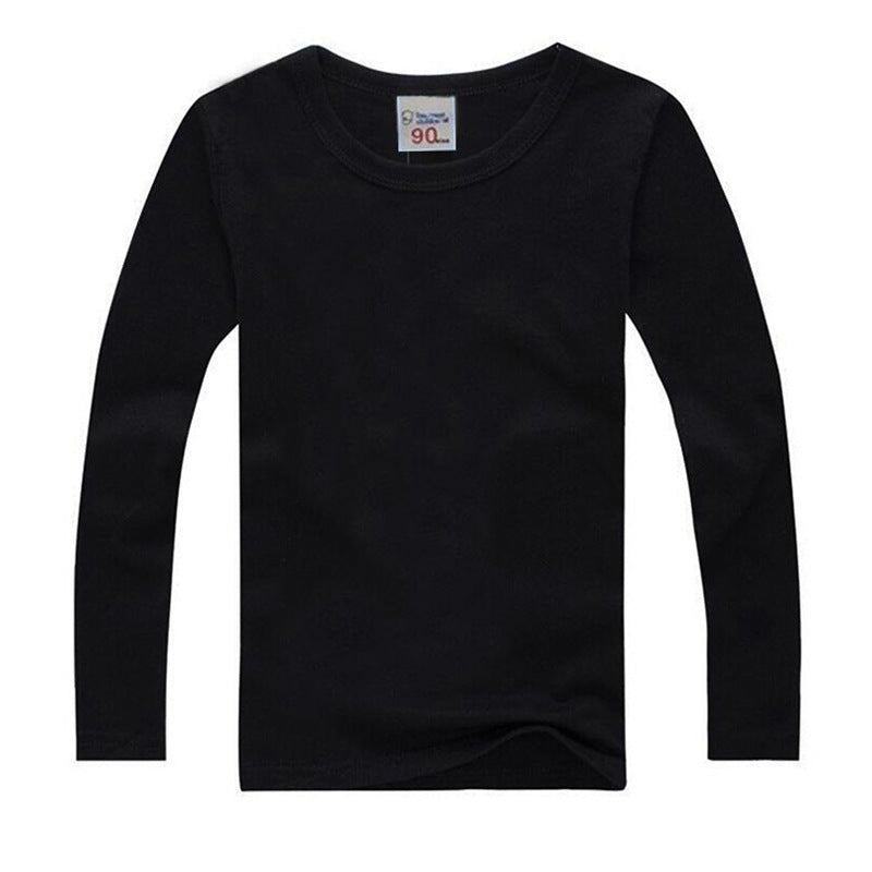 Kids Solid Colour Long Sleeve Cotton T-Shirt – 8 Colours