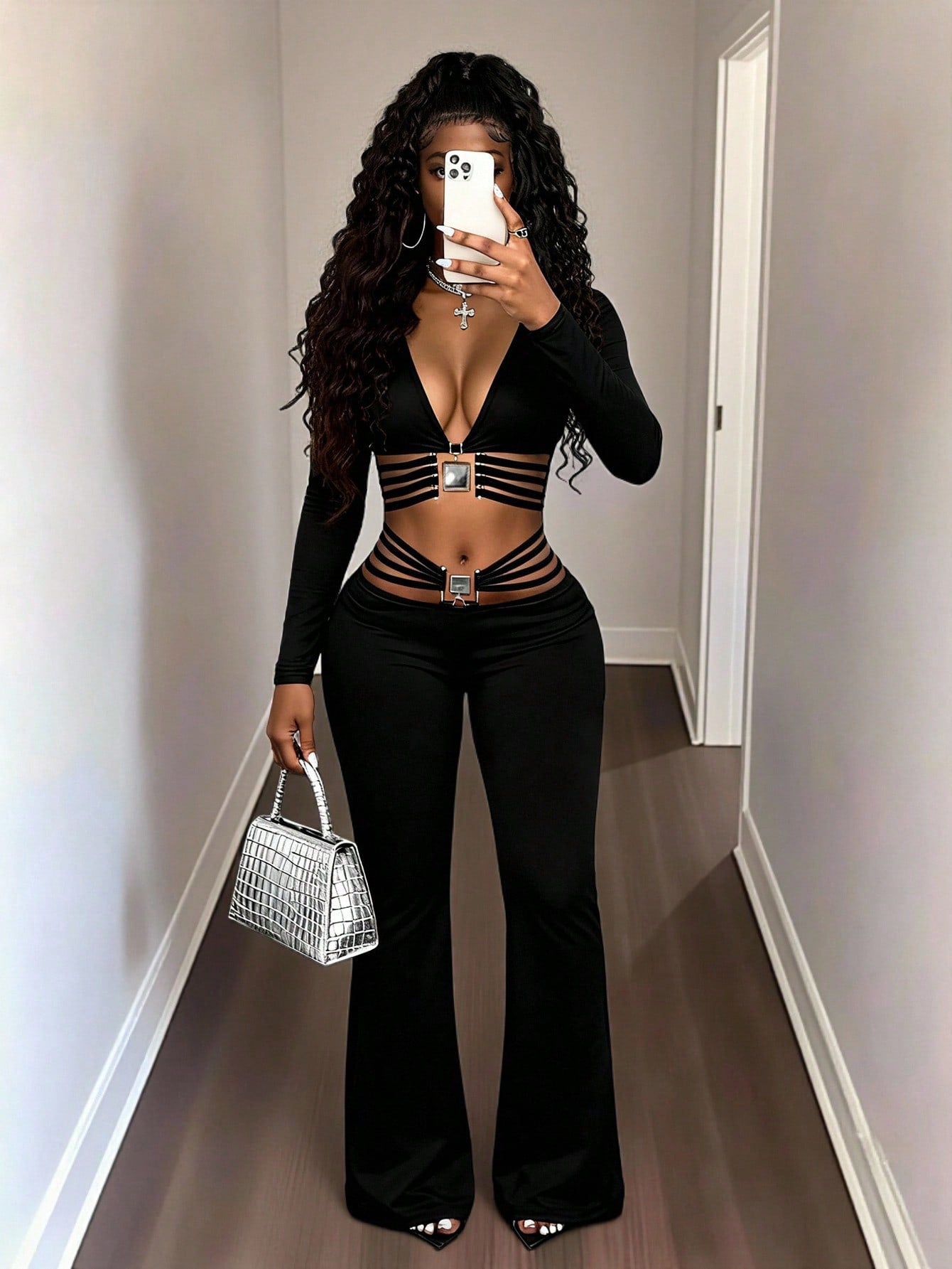 Women's Pleated Flared Trousers