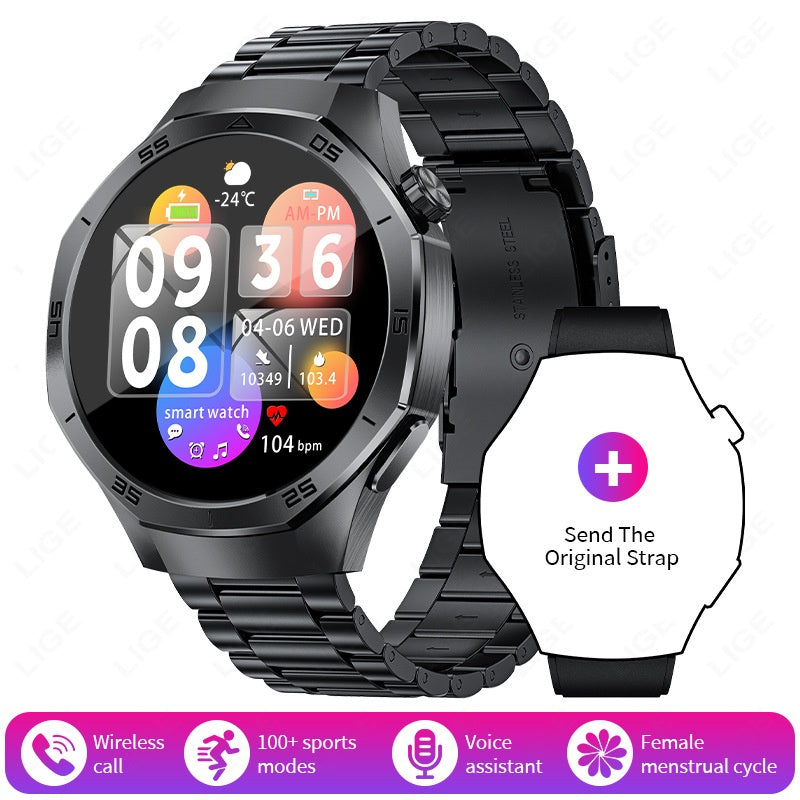 Smart Watch with Bluetooth Calling & Health Monitoring – Black & Silver