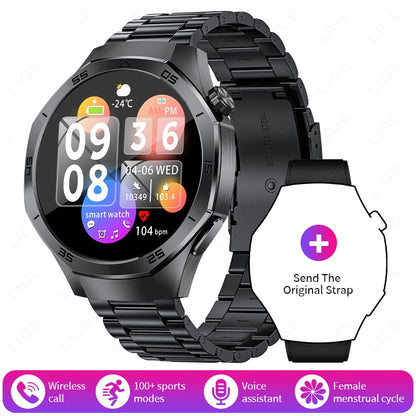 Smart Watch with Bluetooth Calling & Health Monitoring – Black & Silver