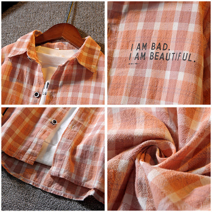 Boys' Long Sleeve Plaid Shirt | Soft Cotton, Smart Casual