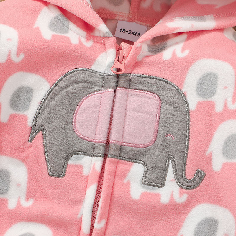 Girls Animal Print Hooded Zip Jacket – Class A Cotton Coat