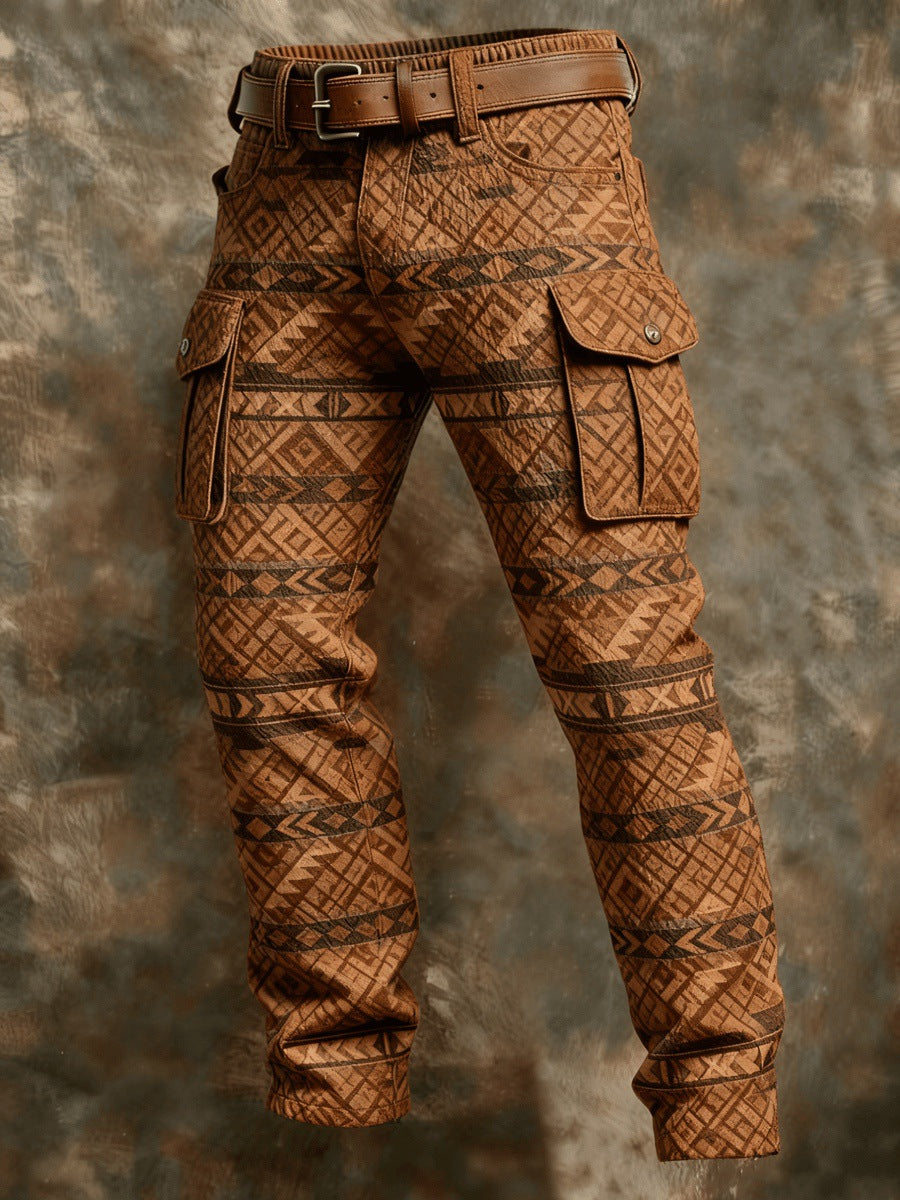 Men's Retro Print Straight-Leg Trousers | 12 Designs | S-5XL