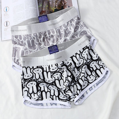 Men's Ice Silk Animal Print Boxer Briefs – Quick-Dry Breathable 5 Colours