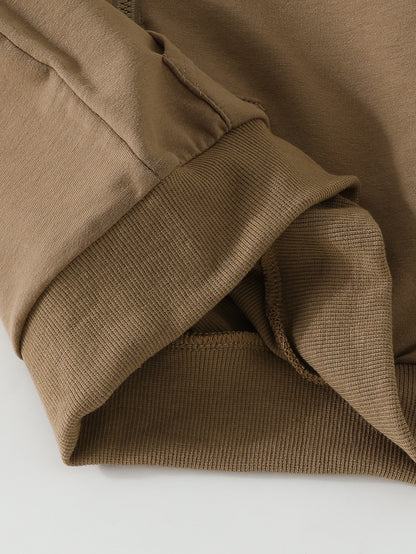 Children's Half-Zip Cotton Hoodie | Solid Colour Toddler & Kids Sweater