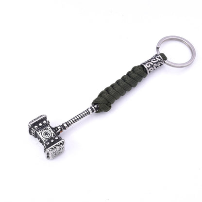 Handmade Woven Paracord Keychain | Steel Hammer Buckle | 7 Colours
