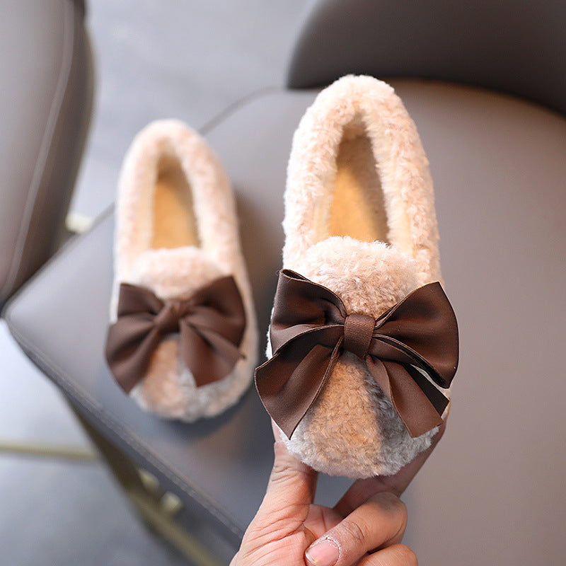Girls' Fluffy Insulated Shoes | Warm Coral Fleece Winter Shoes