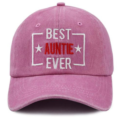Best Auntie Ever Embroidered Baseball Cap | Adjustable Gift Hat for Women