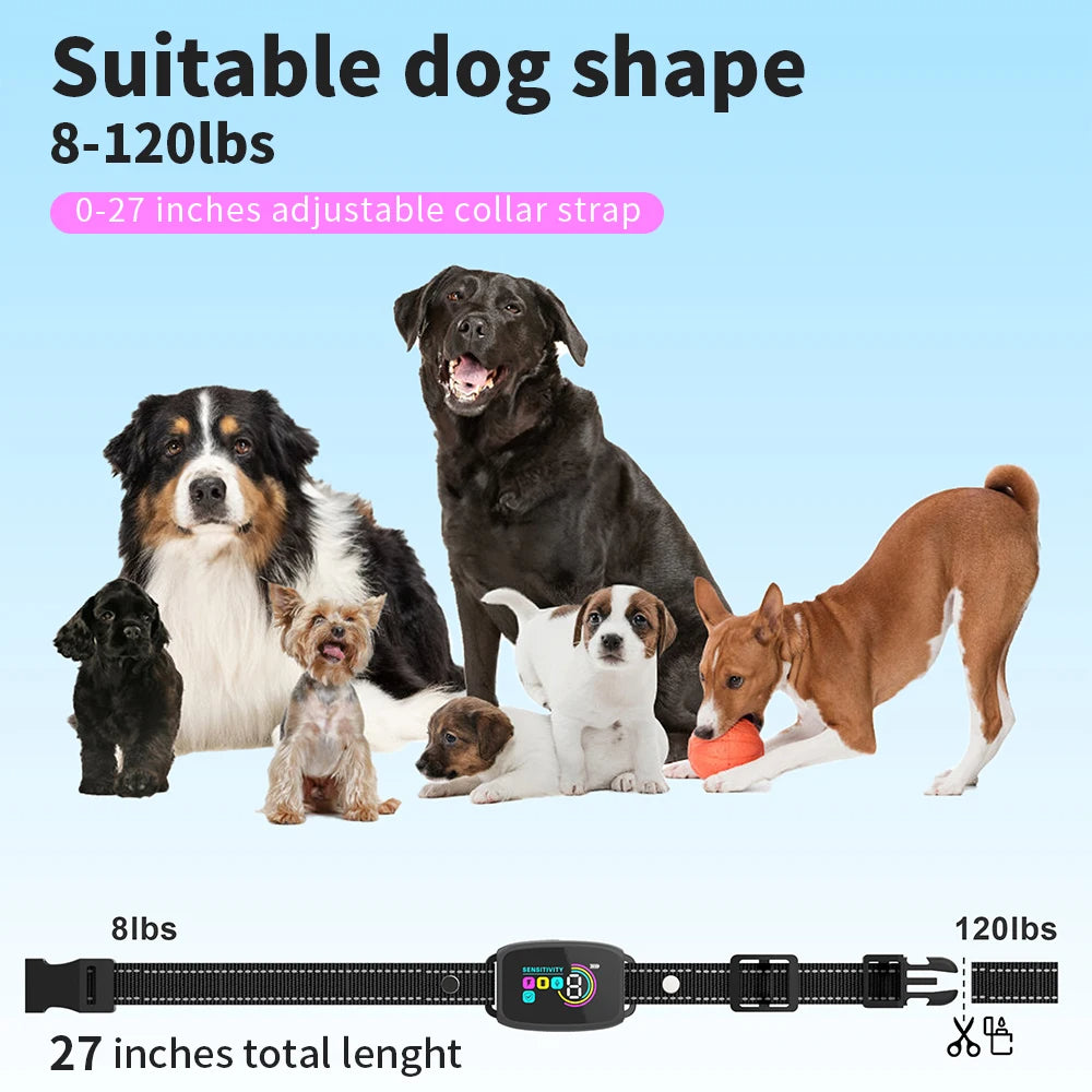 Smart AI Bark Control Collar | 4-Mode Rechargeable Anti-Bark Collar LCD IP67